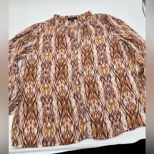 Women’s multi print long sleeve blouse